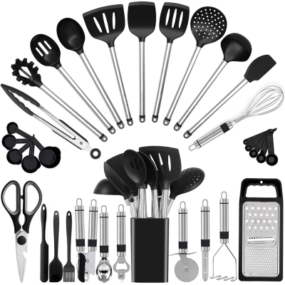 Manufacturer Silicone and Stainless Steel Starter Kit Tools Best kitchen Cooking Utensil Kitchenware Accessories Gadgets Set